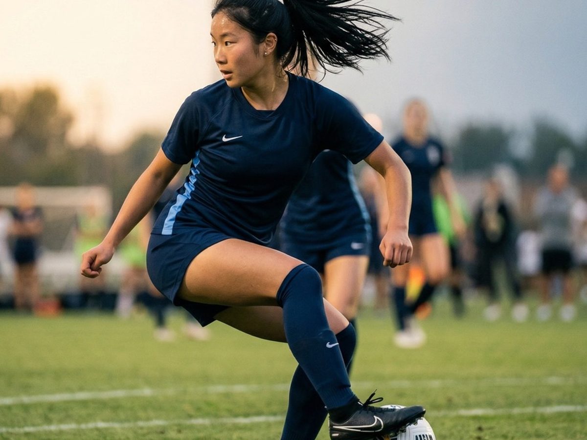 Maya Chen on the ball at speed